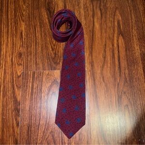 Vintage Yves Saint Laurent Burgundy and Blue Men's Tie
